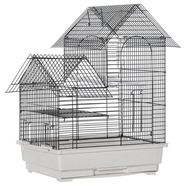 sconto Cage à Oiseaux 39x34x47 cm en Métal Blanc