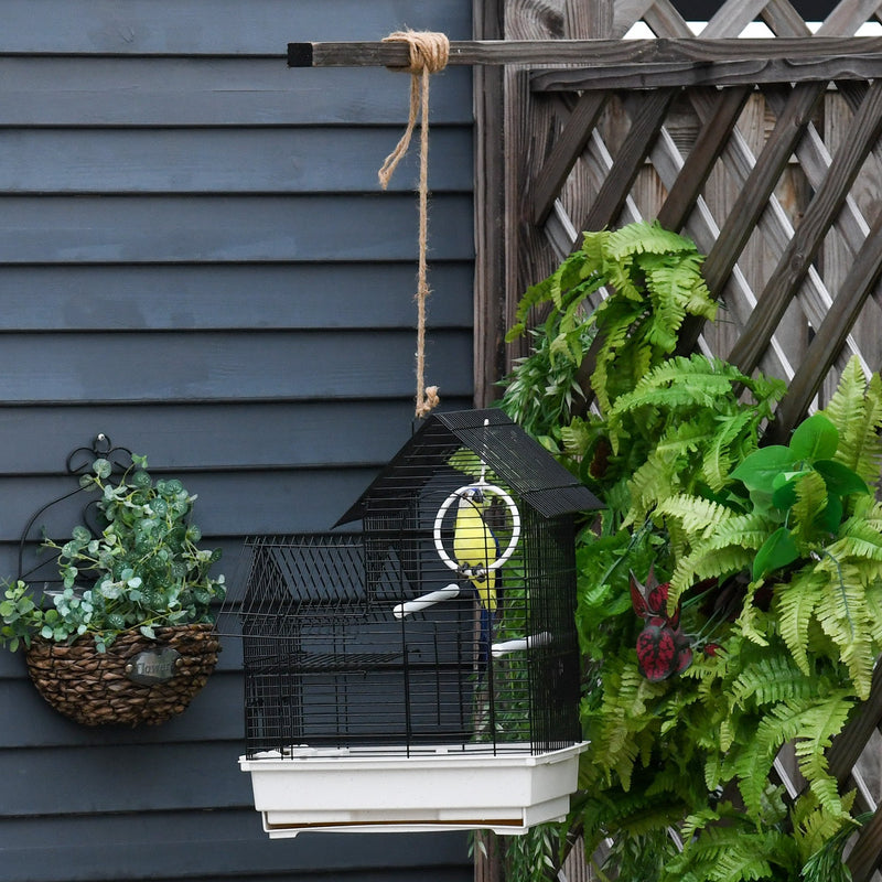 Gabbia per Uccelli 39x34x47 cm in Metallo Bianca