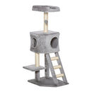 Albero Tiragraffi per Gatti 50x40x120 cm con Cuccia Grigio Chiaro e Beige