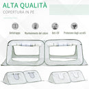 Serra da Giardino Pieghevole 240x120x75 cm in Polietilene Bianca