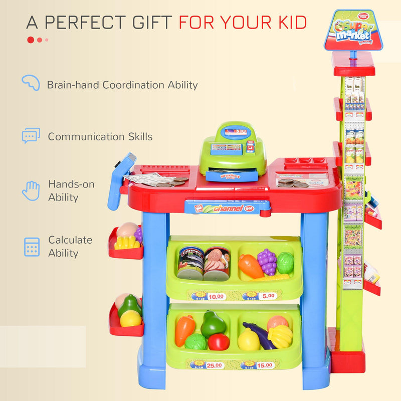 Gioco Supermarket per Bambini con Cassa e Accessori