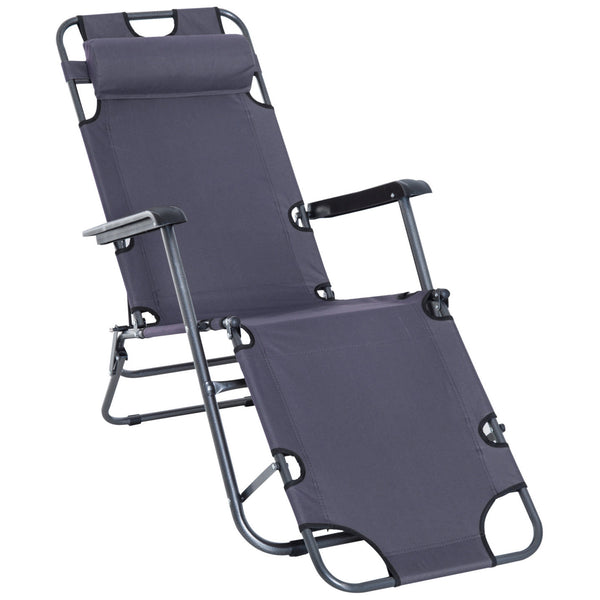 prezzo Fauteuil inclinable pliant en métal et textilène gris