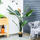 Pianta Artificiale Strelitzia Reginae H155 cm con Vaso Verde e Rosso