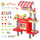 Cuisine Jouet pour Enfants 69X33X88 cm avec 50 Accessoires Rouge