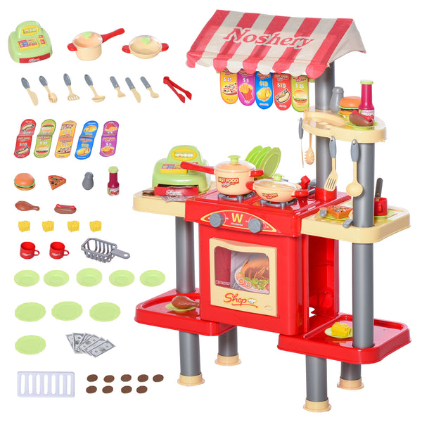Cuisine Jouet pour Enfants 69X33X88 cm avec 50 Accessoires Rouge prezzo