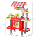 Cucina Giocattolo per Bambini 69X33X88 cm con 50 Accessori Rossa