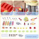 Cucina Giocattolo per Bambini 69X33X88 cm con 50 Accessori Rossa