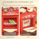 Cucina Giocattolo per Bambini 69X33X88 cm con 50 Accessori Rossa