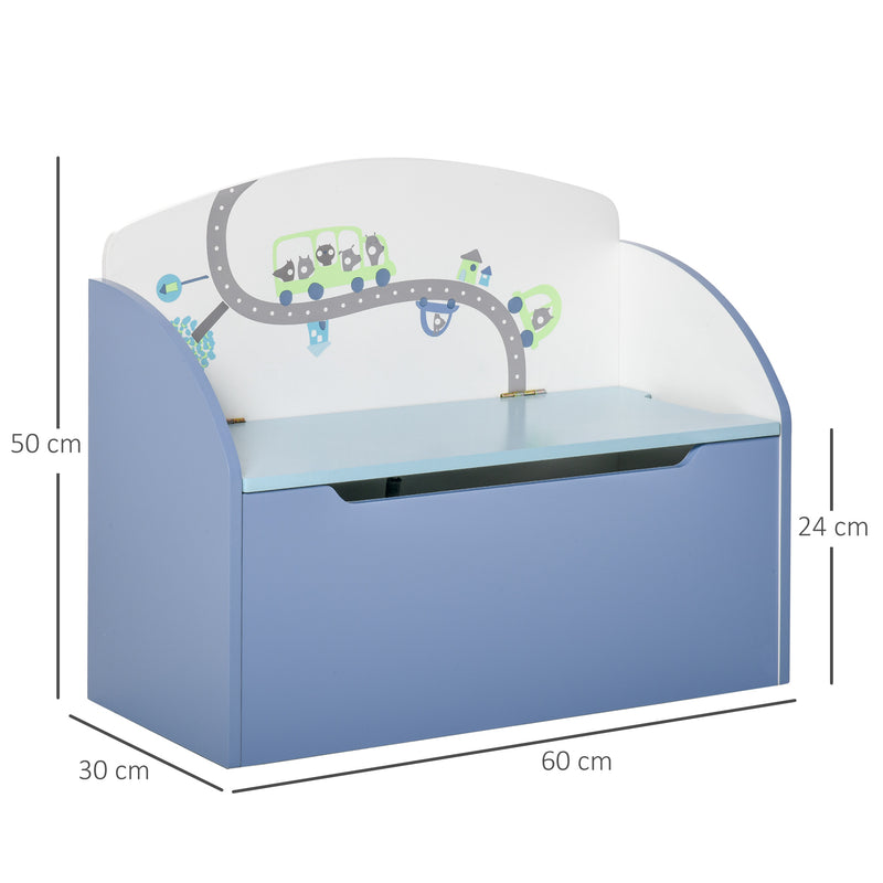 Cassapanca Baule Portagiochi 60x30x50 cm IN MDF Blu