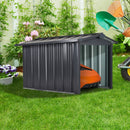 Casetta Box da Giardino in Lamiera per Robot Tagliaerba 88x87x60 cm in Acciaio Nero