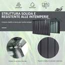 Casetta Box da Giardino in Lamiera per Robot Tagliaerba 88x87x60 cm in Acciaio Nero