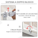 Cancelletto di Sicurezza per Animali Domestici 76,9-81,9 cm in Ferro Bianco