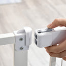 Cancelletto di Sicurezza per Animali Domestici 76,9-81,9 cm in Ferro Bianco