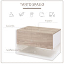 Set 2 Comodini Sospesi 46x30x30 cm in Truciolato Rovere e Bianco