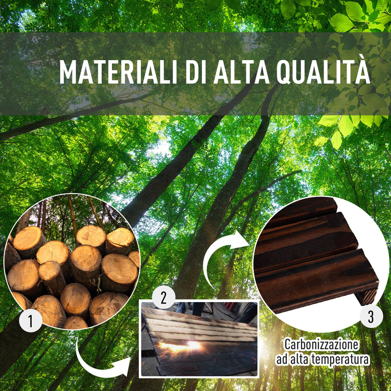 Scaffale Portavasi 4 Livelli 123,5x33x80 cm in Legno Carbonizzato