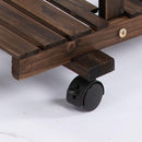 Scaffale Portavasi 4 Livelli 123,5x33x80 cm in Legno Carbonizzato