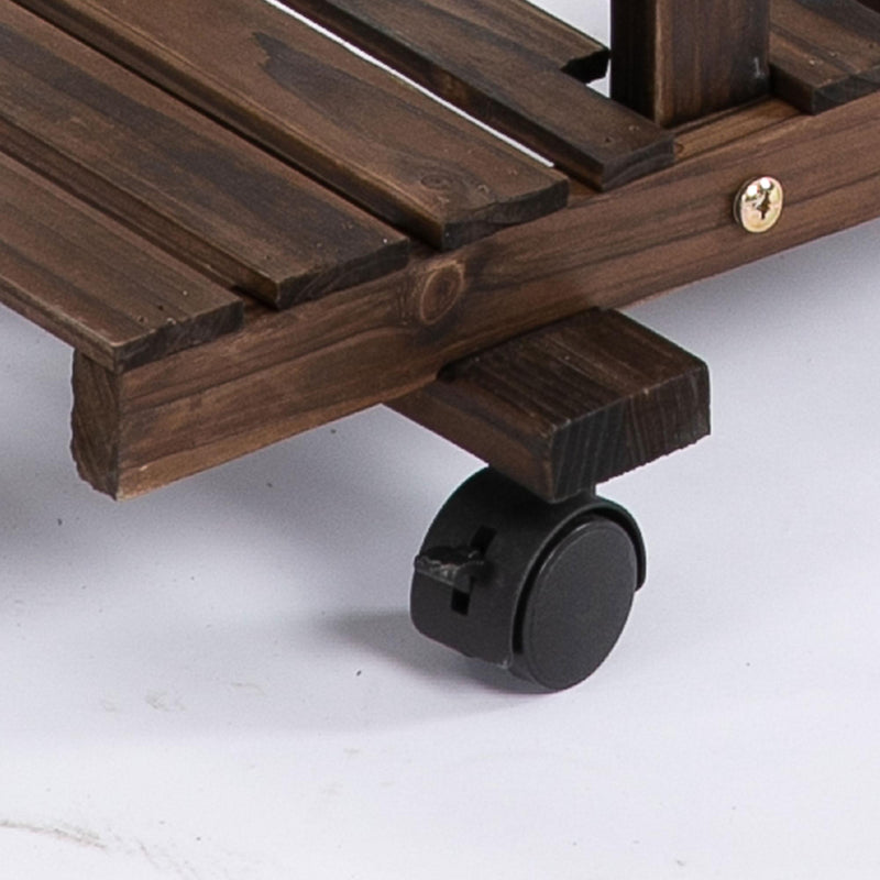 Scaffale Portavasi 4 Livelli 123,5x33x80 cm in Legno Carbonizzato