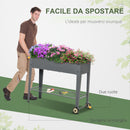 Portapiante Fioriera da Giardino 104x39x80 cm in Metallo Grigio