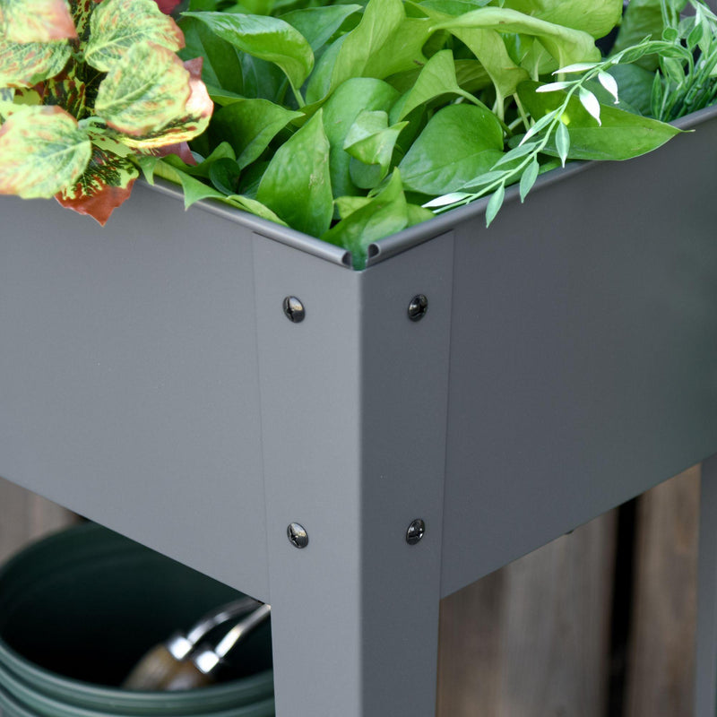 Portapiante Fioriera da Giardino 104x39x80 cm in Metallo Grigio