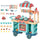 Cuisine jouet pour enfants 79,5x33x90,5 cm avec 50 accessoires bleus