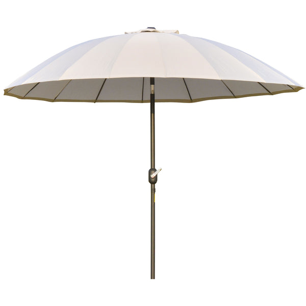 Parasol de Jardin Ø2.55m avec Manivelle Blanc Crème prezzo