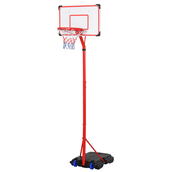 Panier de basket d'extérieur avec support et hauteur réglable en métal rouge et blanc prezzo