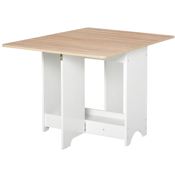 Table pliante peu encombrante 118x80x72 cm en aggloméré blanc et couleur bois acquista
