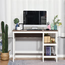 Scrivania da Ufficio Porta PC 110x48x76,2 cm in MDF Noce Scuro e Bianco