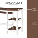 Scrivania da Ufficio Porta PC 110x48x76,2 cm in MDF Noce Scuro e Bianco