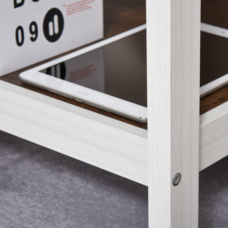 Scrivania da Ufficio Porta PC 110x48x76,2 cm in MDF Noce Scuro e Bianco