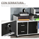 Mobile Porta Stampante con Cassetti 100x35x65 cm in Legno Truciolare Nero e Bianco