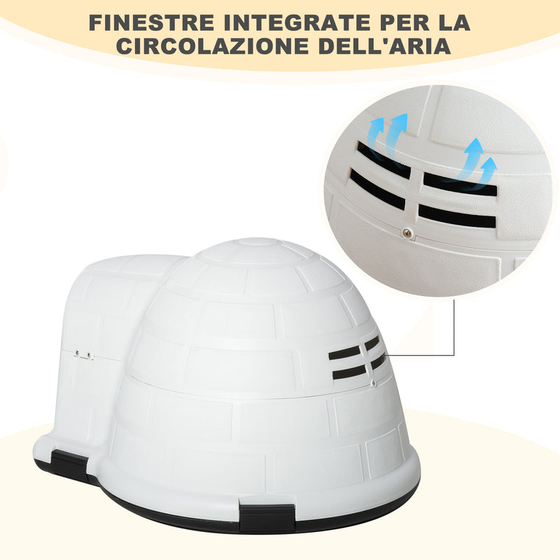 Cuccia per Cani Taglia Piccola 68,2x80x53 cm in Polipropilene Bianco