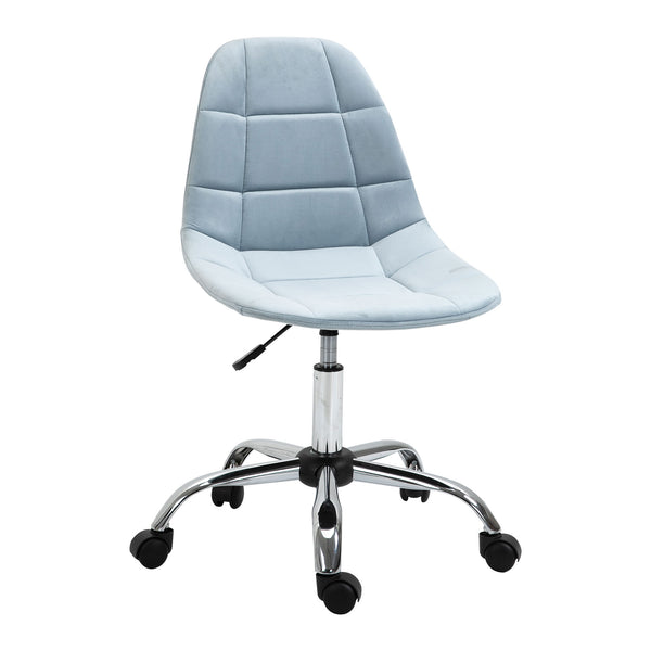online Chaise de bureau opérative en tissu velours bleu clair