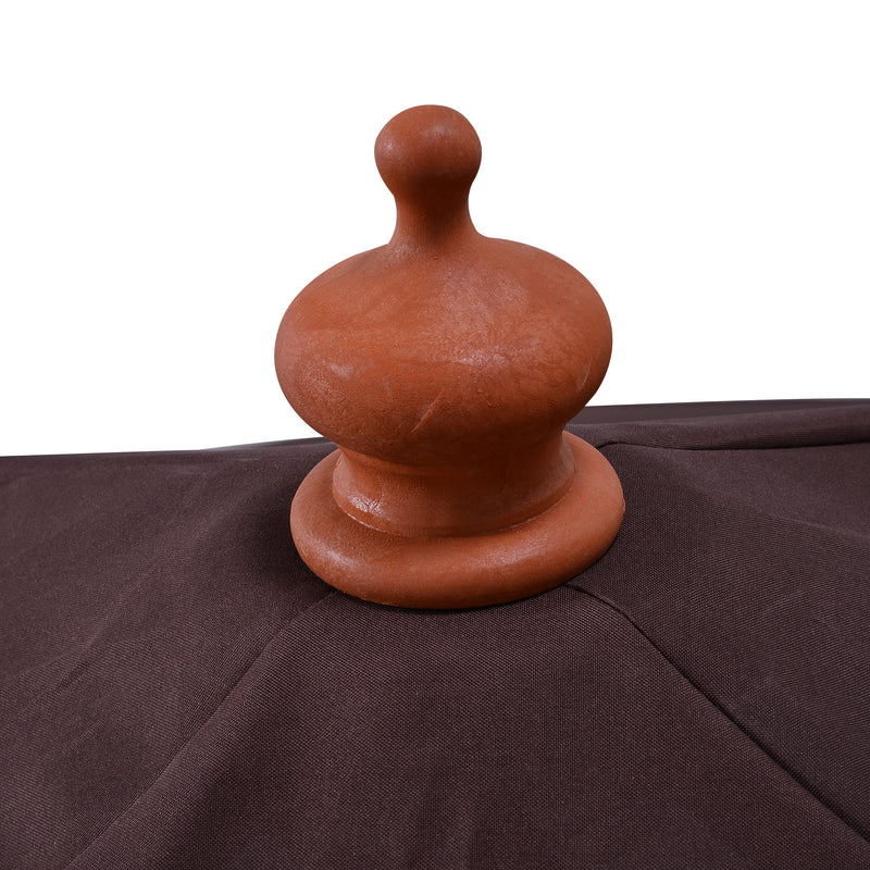 Ombrellone da Giardino 3x3 m Palo Ø48 mm 8 Stecche in Legno Marrone