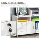 Mobile Porta Stampante con Cassetti 100x35x65 cm in Legno Truciolare Bianco