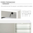 Mobile TV 100x40x45 cm in Legno Truciolare e Vetro Bianco e Grigio