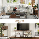 Mobile TV 120x40x45 cm in Metallo e Truciolare Nero e Marrone