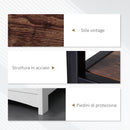 Mobile TV 120x40x45 cm in Metallo e Truciolare Nero e Marrone