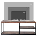 Mobile TV 120x40x45 cm in Metallo e Truciolare Nero e Marrone