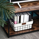 Mobile TV 120x40x45 cm in Metallo e Truciolare Nero e Marrone