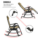 Sedia Sdraio a Dondolo Reclinabile Pieghevole in Acciaio e Tessuto Beige