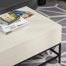 Tavolino Basso con Piano Sollevabile 90x60,5x45,5 in Metallo e MDF Legno Chiaro