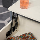 Tavolino Basso con Piano Sollevabile 90x60,5x45,5 in Metallo e MDF Legno Chiaro