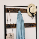 Appendiabiti Panchina per Ingresso con Scarpiera 100x40x184 cm in Metallo Nero e Marrone