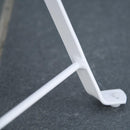 Set Tavolino e 2 Sedie Pieghevoli da Giardino in Metallo Bianco