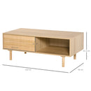 Tavolino Basso con Anta e Cassetto 110x50x41,5 cm in Legno Truciolare Naturale