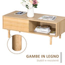 Tavolino Basso con Anta e Cassetto 110x50x41,5 cm in Legno Truciolare Naturale