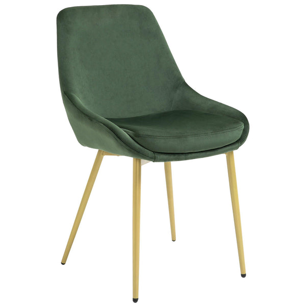 acquista Chaise rembourrée 49x57,5x81 cm en tissu velours vert