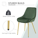 Sedia Imbottita 49x57,5x81 cm in Tessuto Vellutato Verde