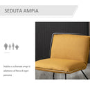 Poltroncina Imbottita 63x75x70 cm in Metallo e Tessuto Giallo